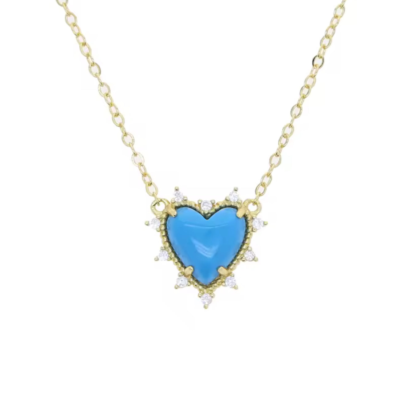 Turquoise Heart of Gold Necklace