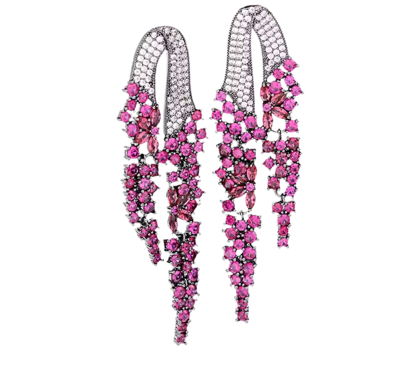Hanging cluster earrings