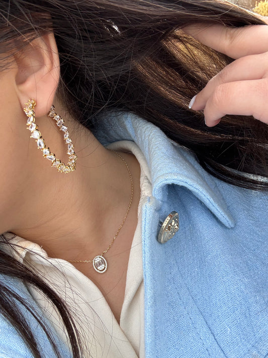 Mixed shape hoop earrings