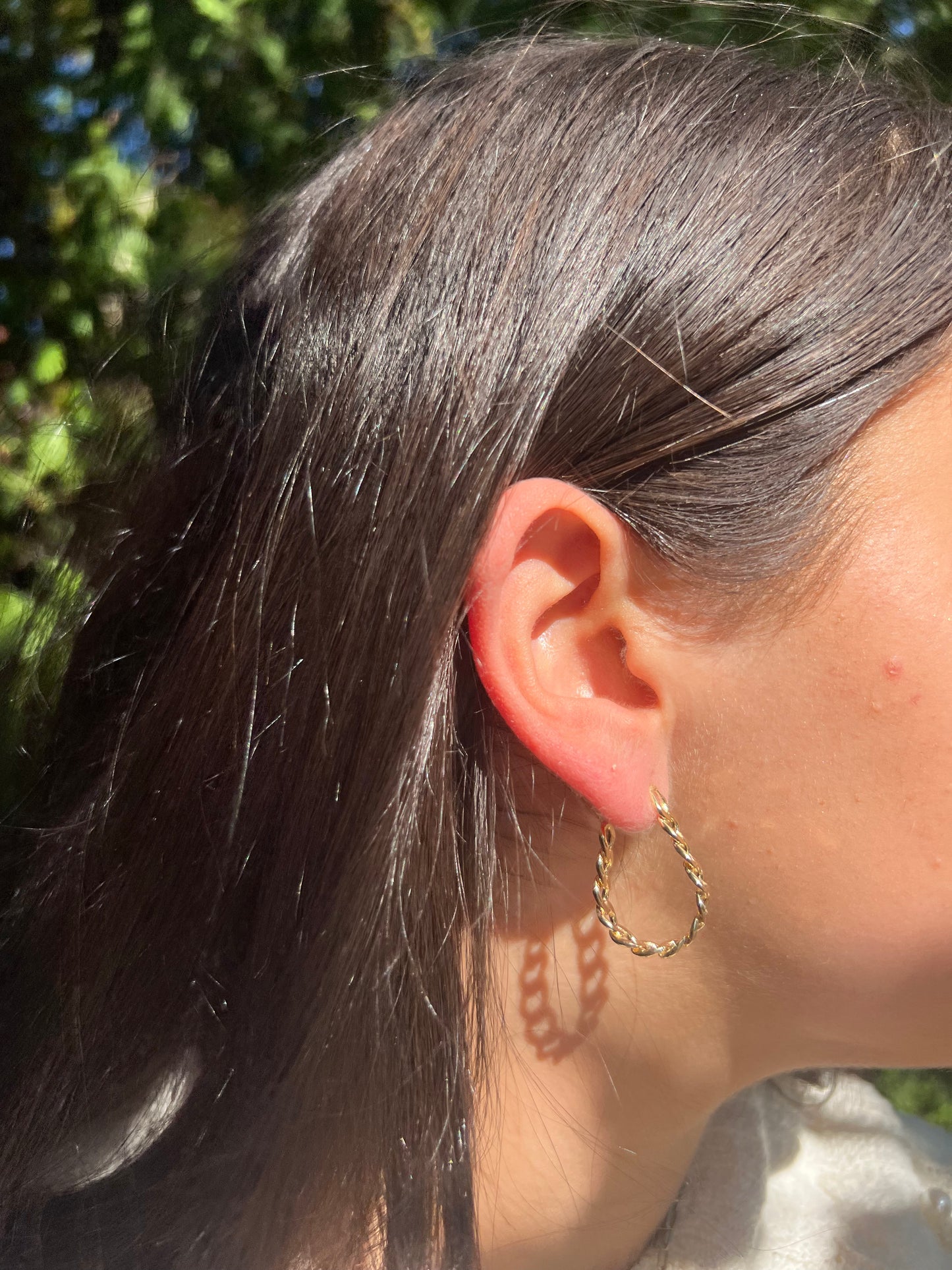 Modern Chain Hoop Earrings