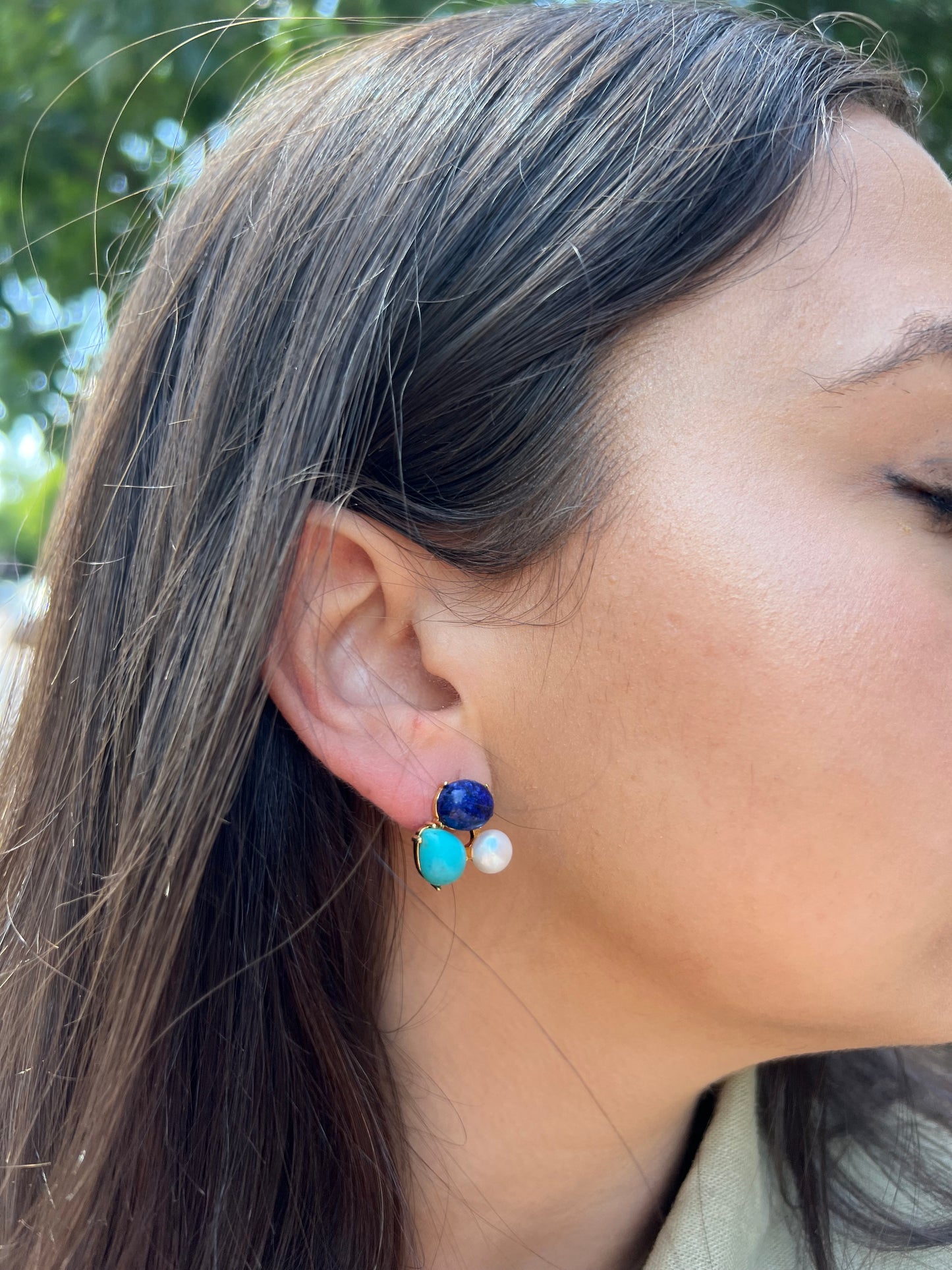 Pearlie Turquoise Stud Earrings