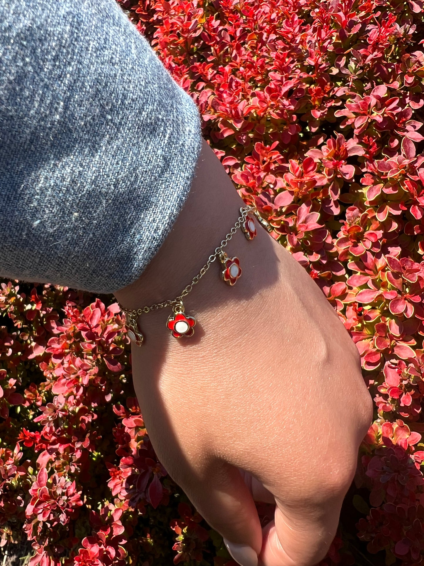 Girls flower bracelet