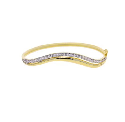 Wavy Golden Bangle