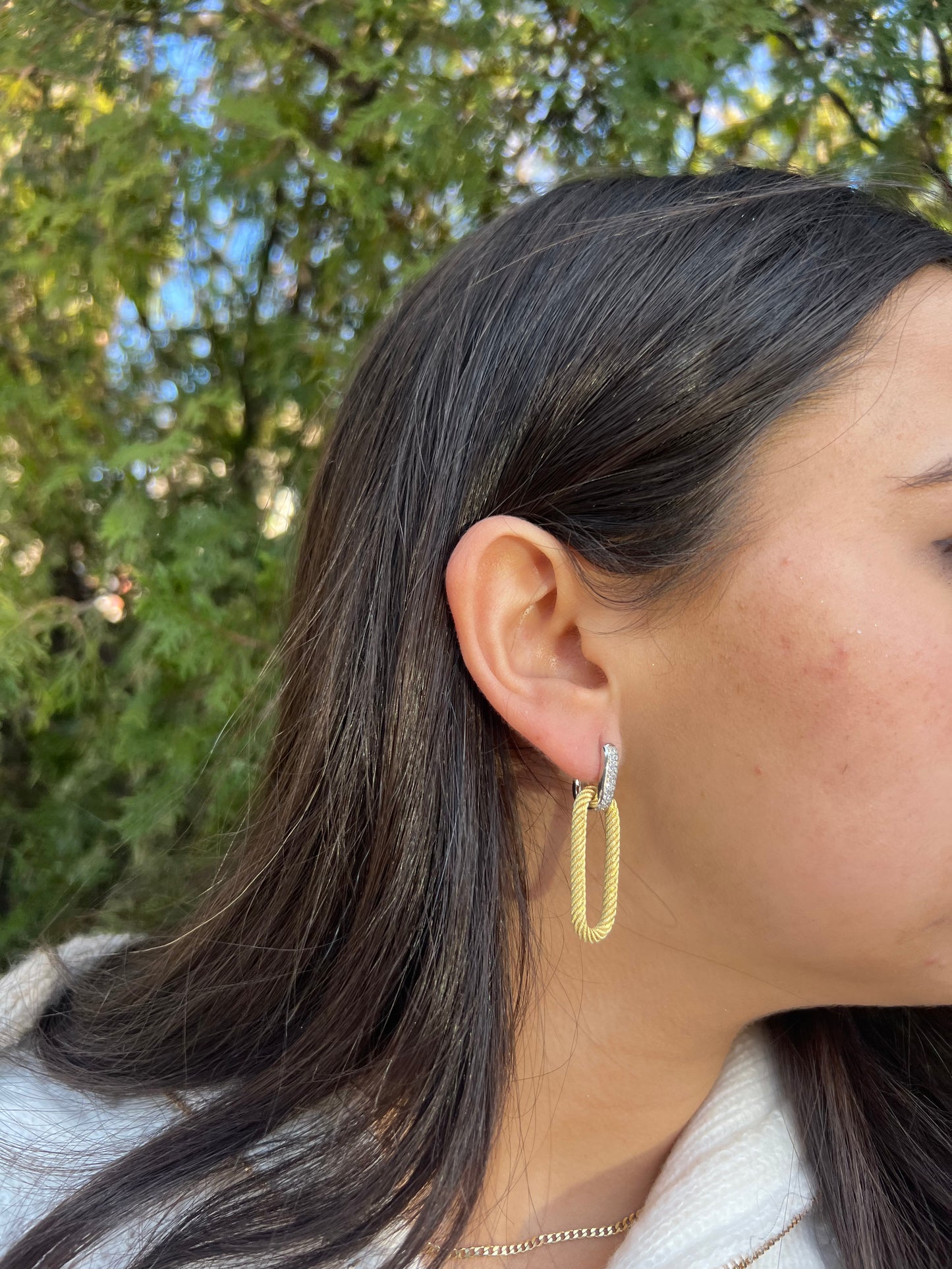 Two Toned Hoop Earrings