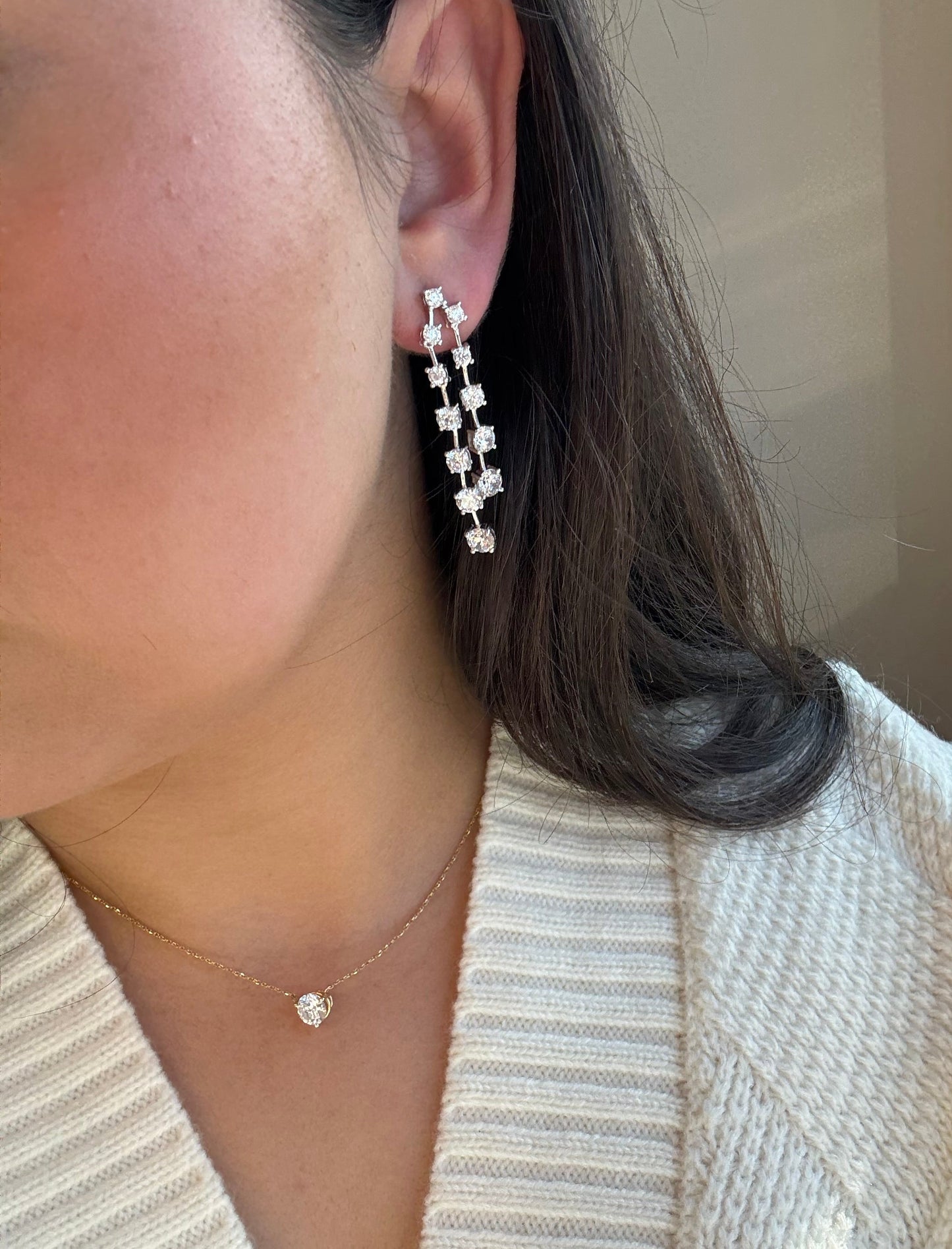 Double Bar Strand Elegant Earrings