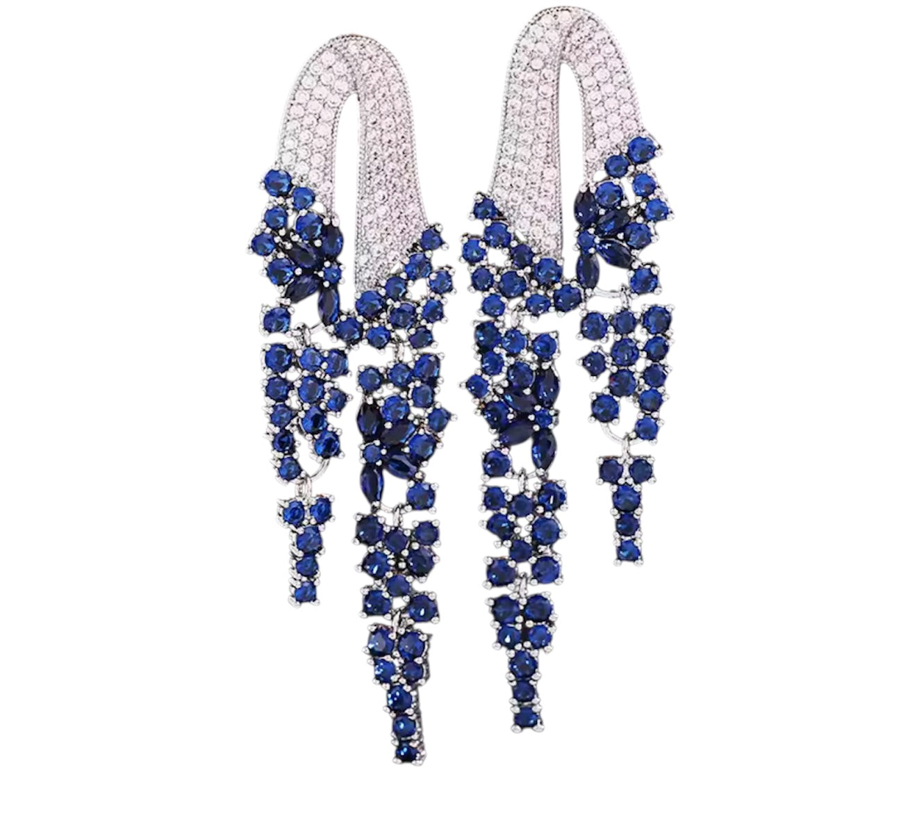Hanging cluster earrings