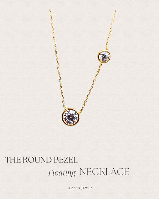 Round Bezel Floating Necklace