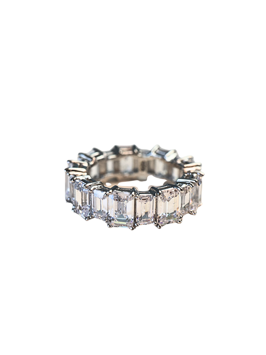 Emerald Cut Shimmering Eternity Band