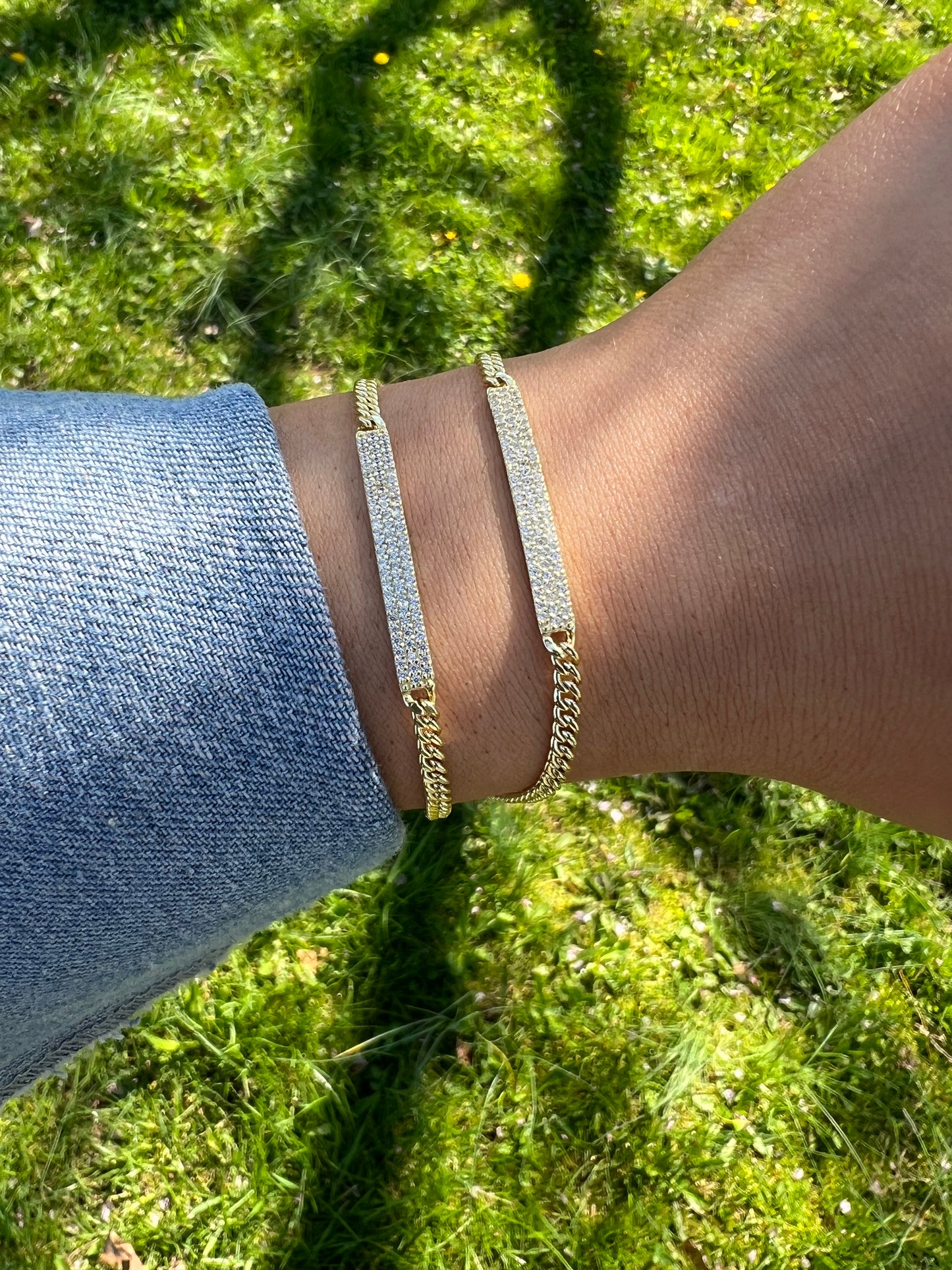 Thin CZ Bar Bracelet