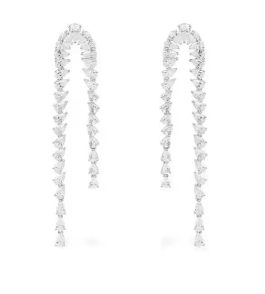 Pear Cocktail Silver Earrings