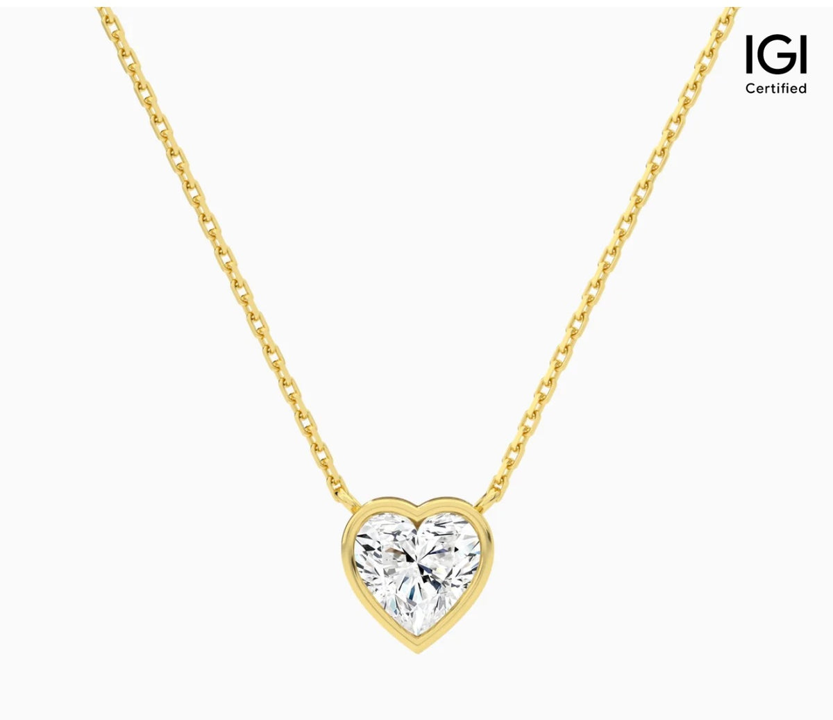 14KT Lab Diamond Bezel Necklace