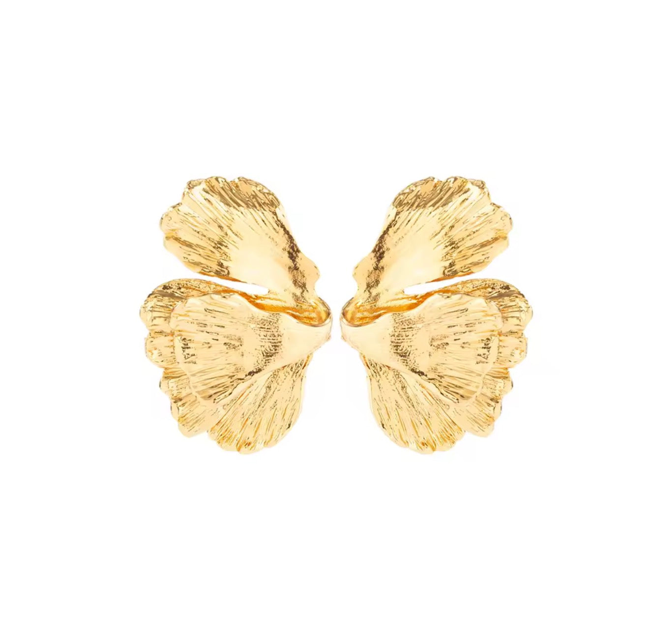 Gold Fanned Earrings