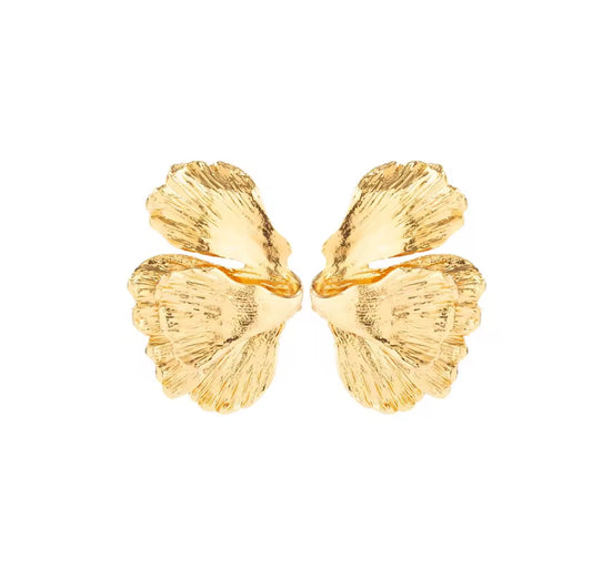 Gold Fanned Earrings
