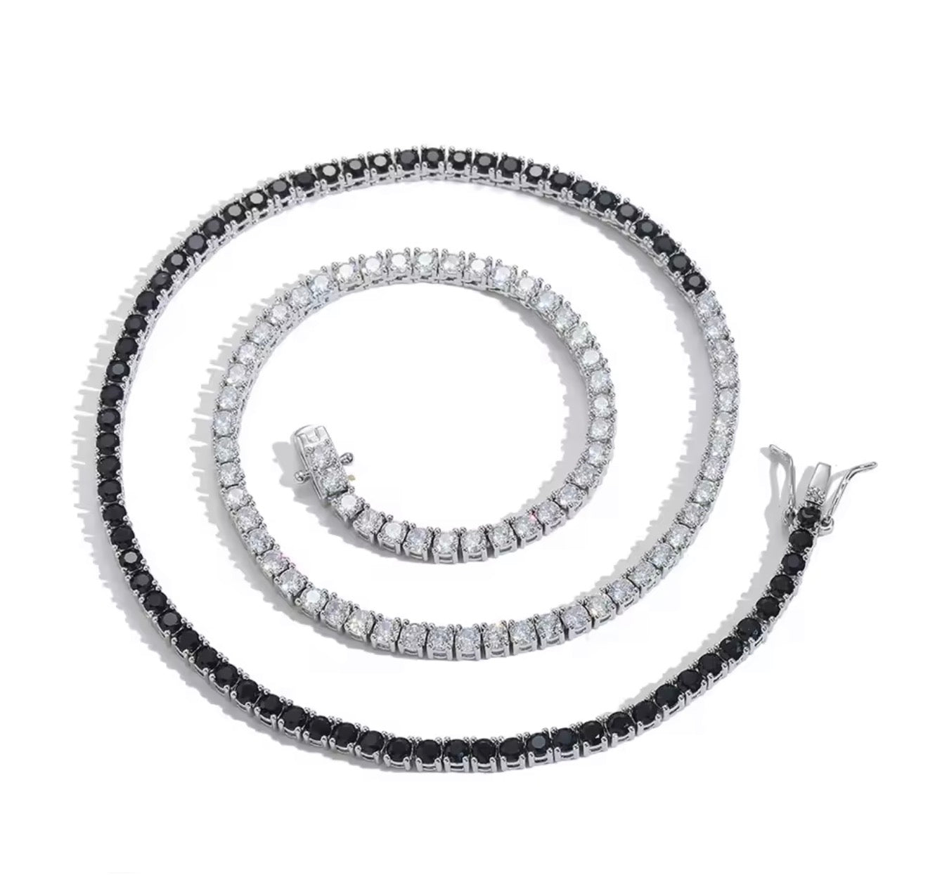 Black x White Tennis Necklace