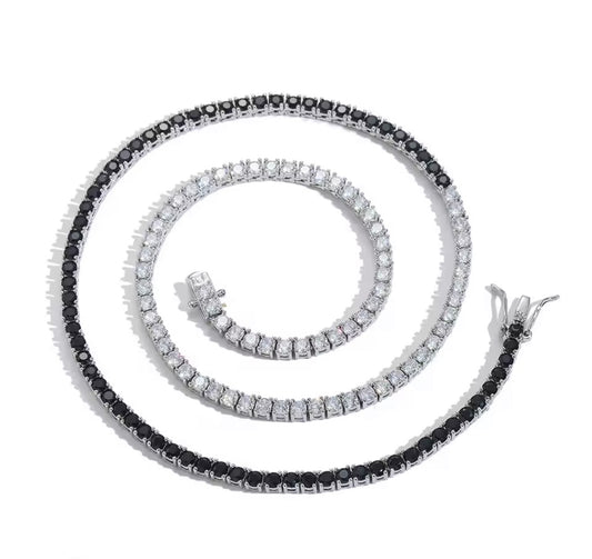 Black x White Tennis Necklace