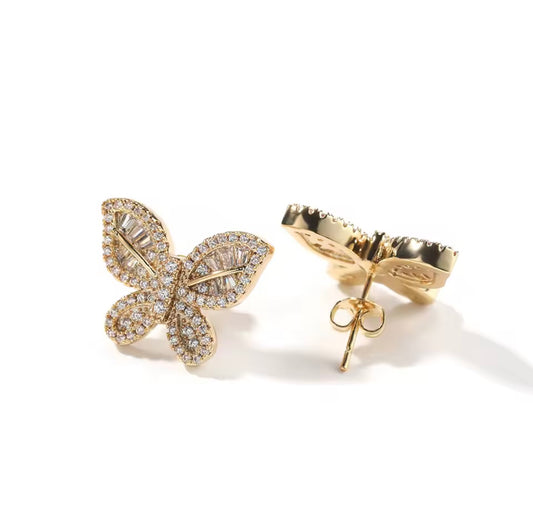 Butterfly Emerald Cut Earrings