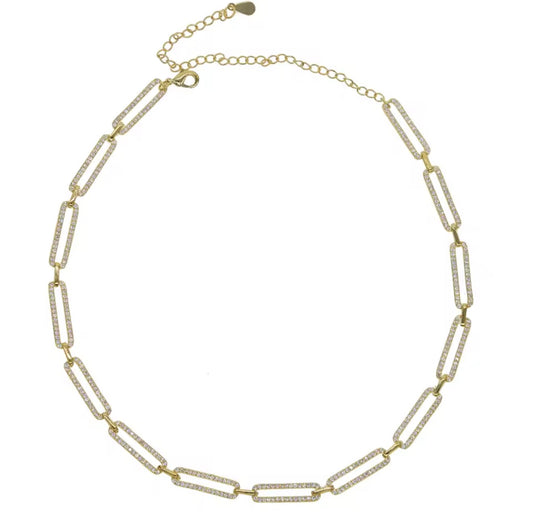 CZ Boxed Choker Necklace