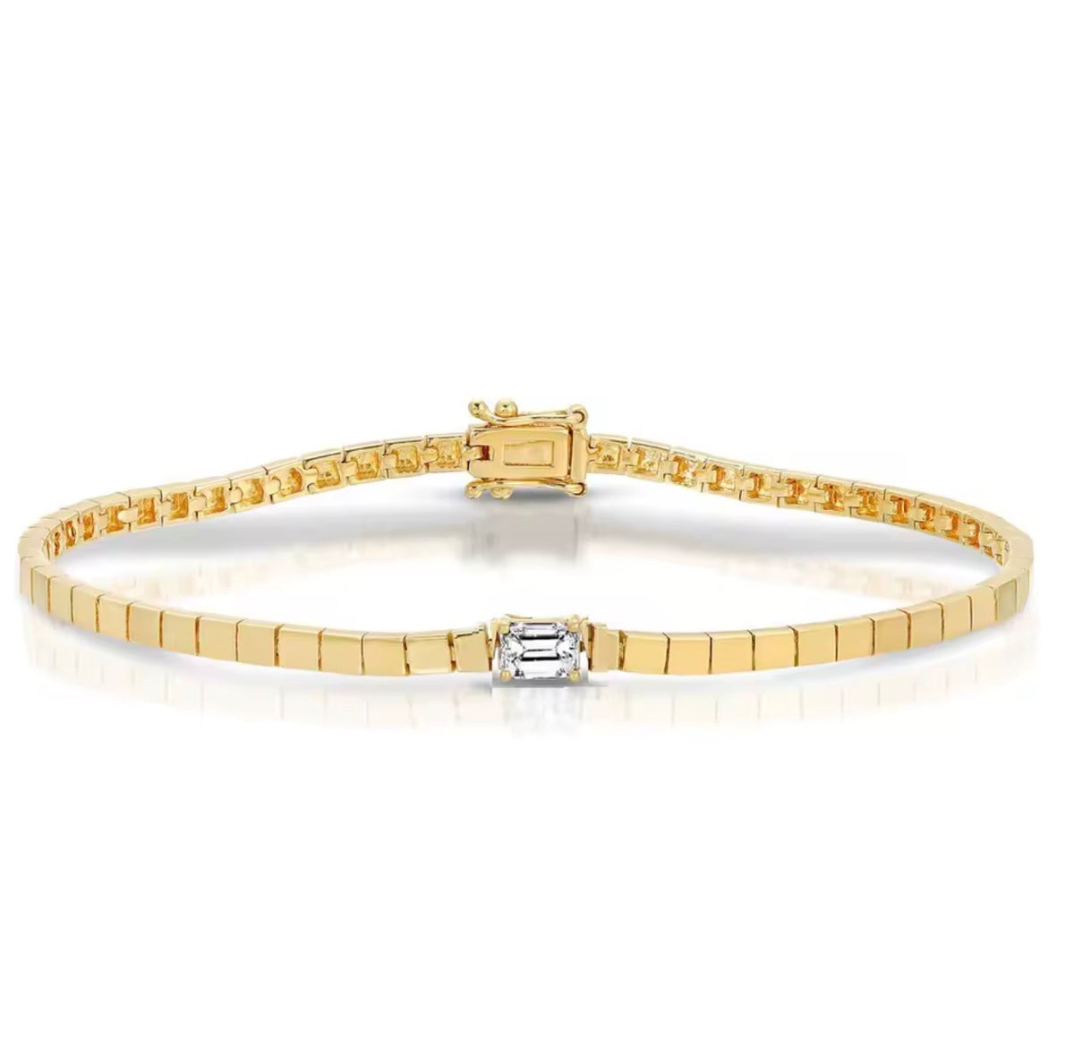 Box Chain Center CZ Bracelet