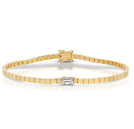Box Chain Center CZ Bracelet