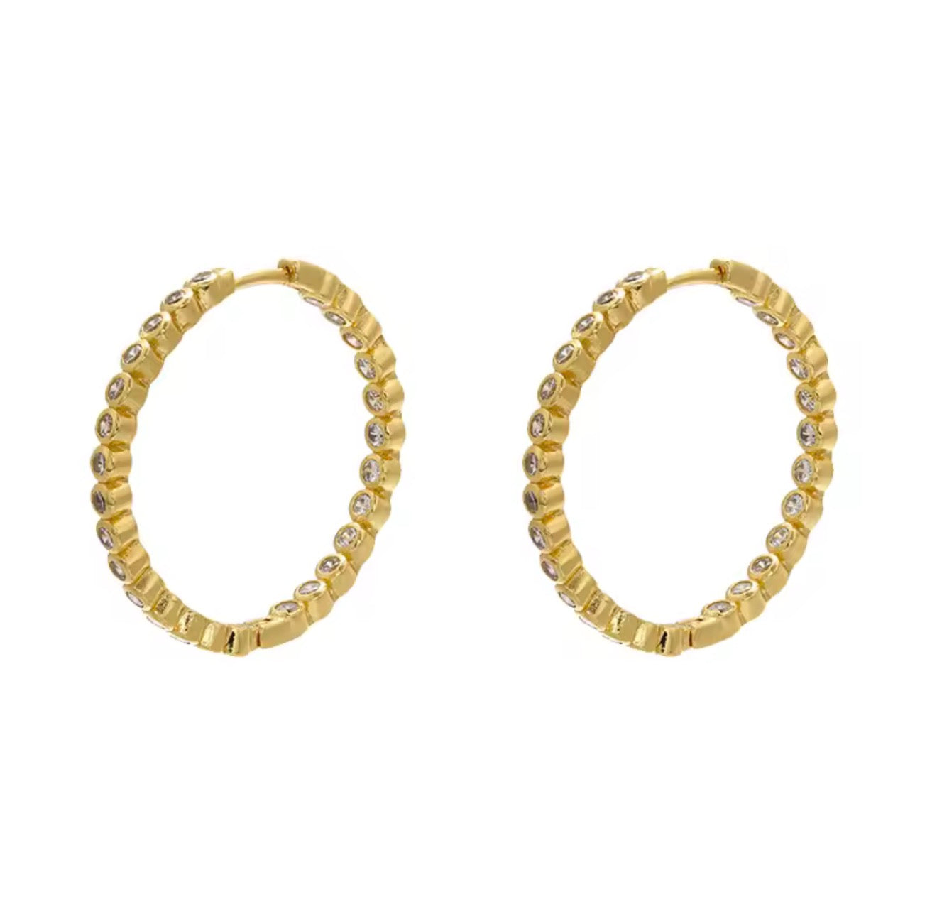 Bezel Hoop Earrings