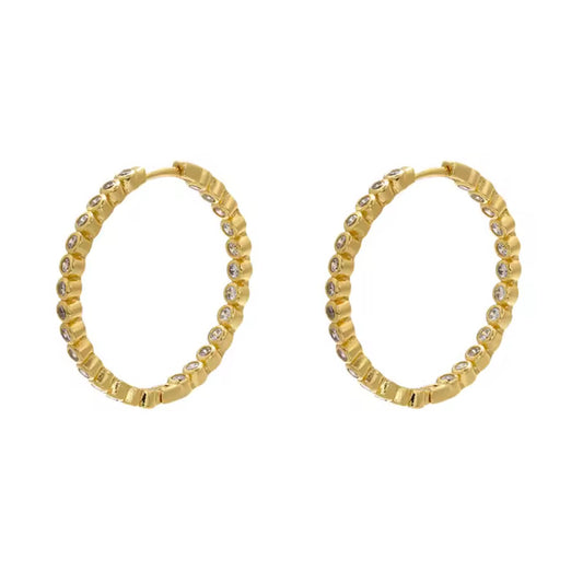 Bezel Hoop Earrings