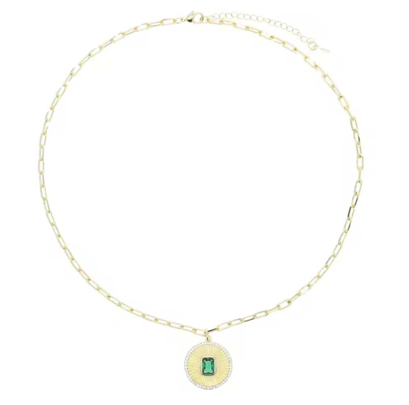 Green Paperclip Styling Necklace