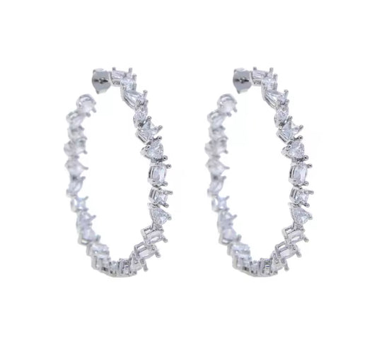 Mixed Shape Hoop Earrings