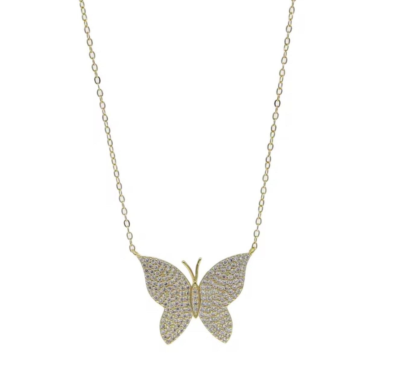 Pave Butterfly necklace