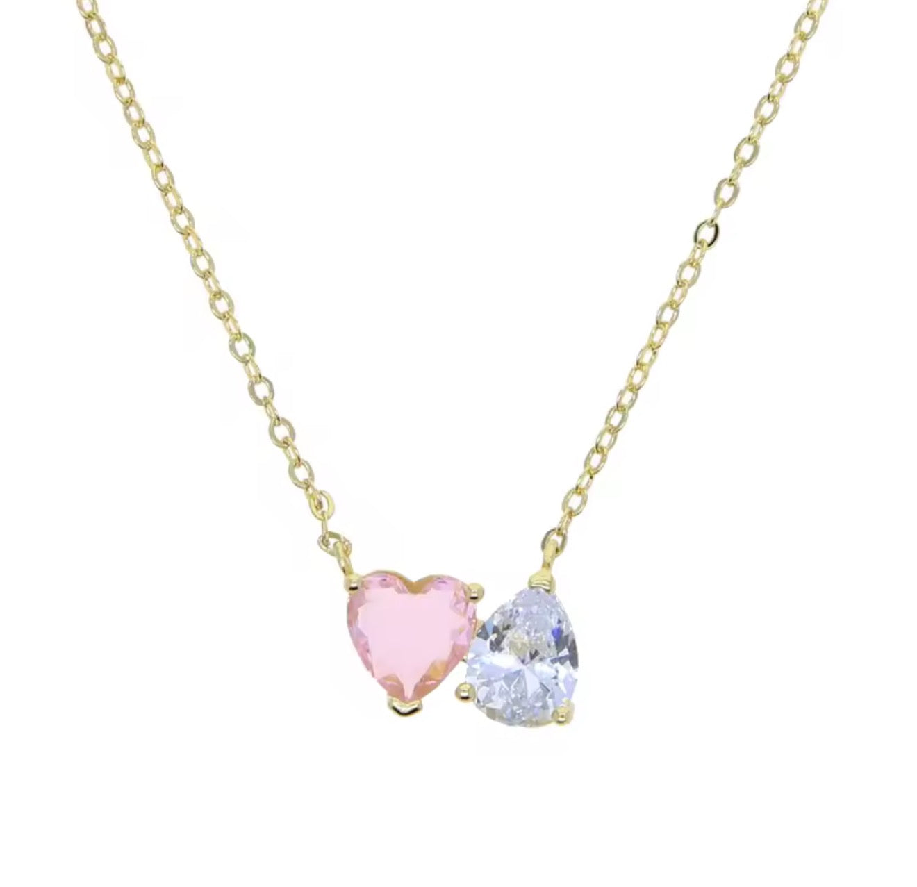 Pink Heart x Pear Necklace