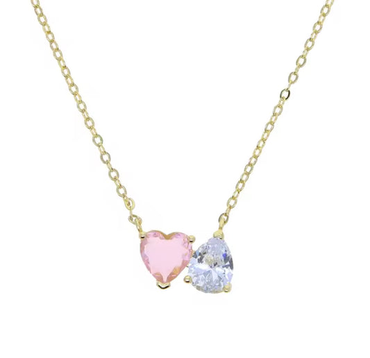 Pink Heart x Pear Necklace