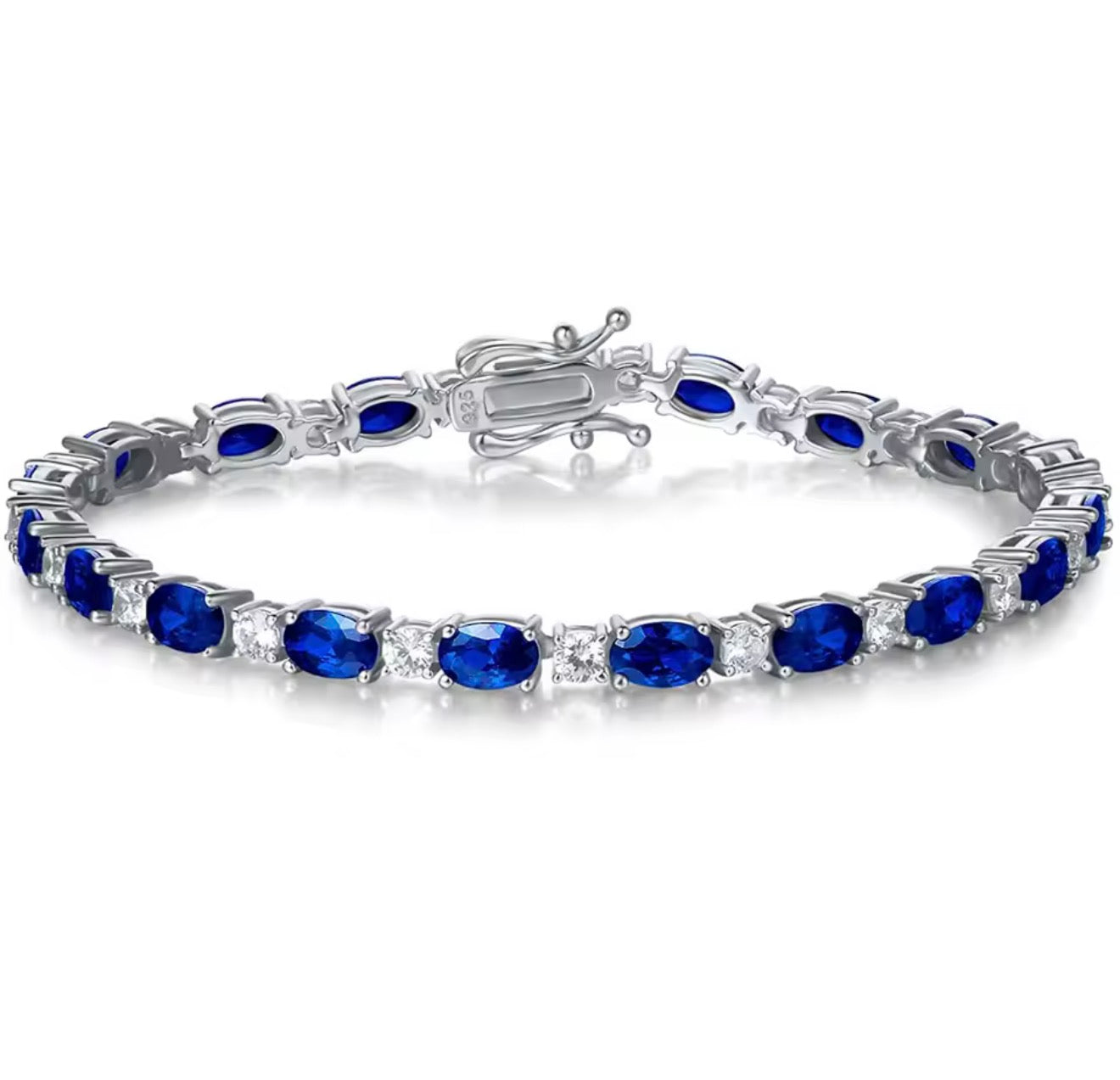 Blue Sapphire Oval Tennis Bracelet