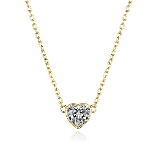 Heart Bezel Lab Diamond Necklace