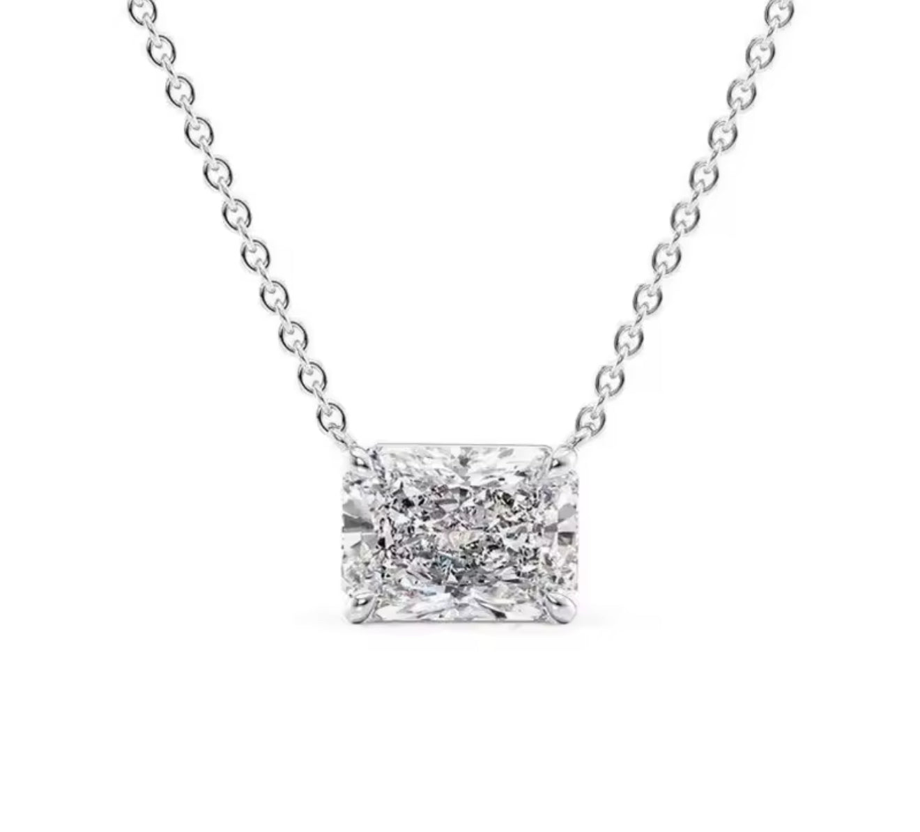 Radiant Cut Lab Diamond Floating Necklace