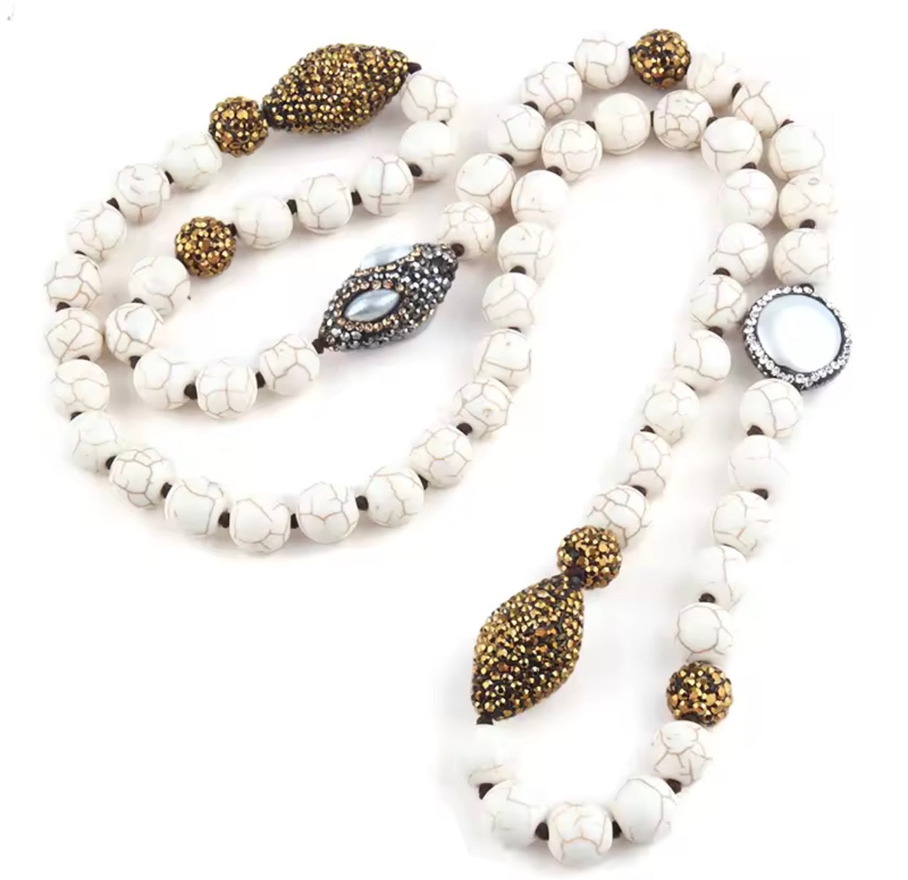 Marblized Swarovski Pearl Necklace