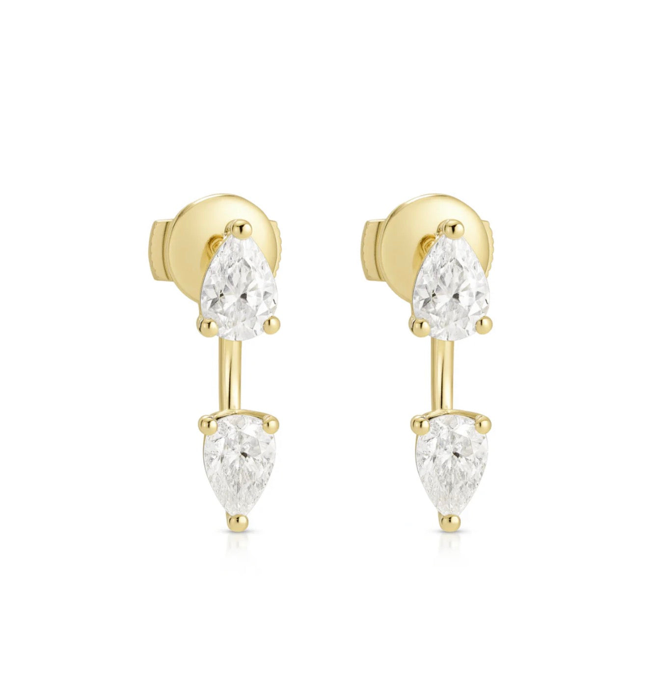 Floating Double Pear Stud Earring