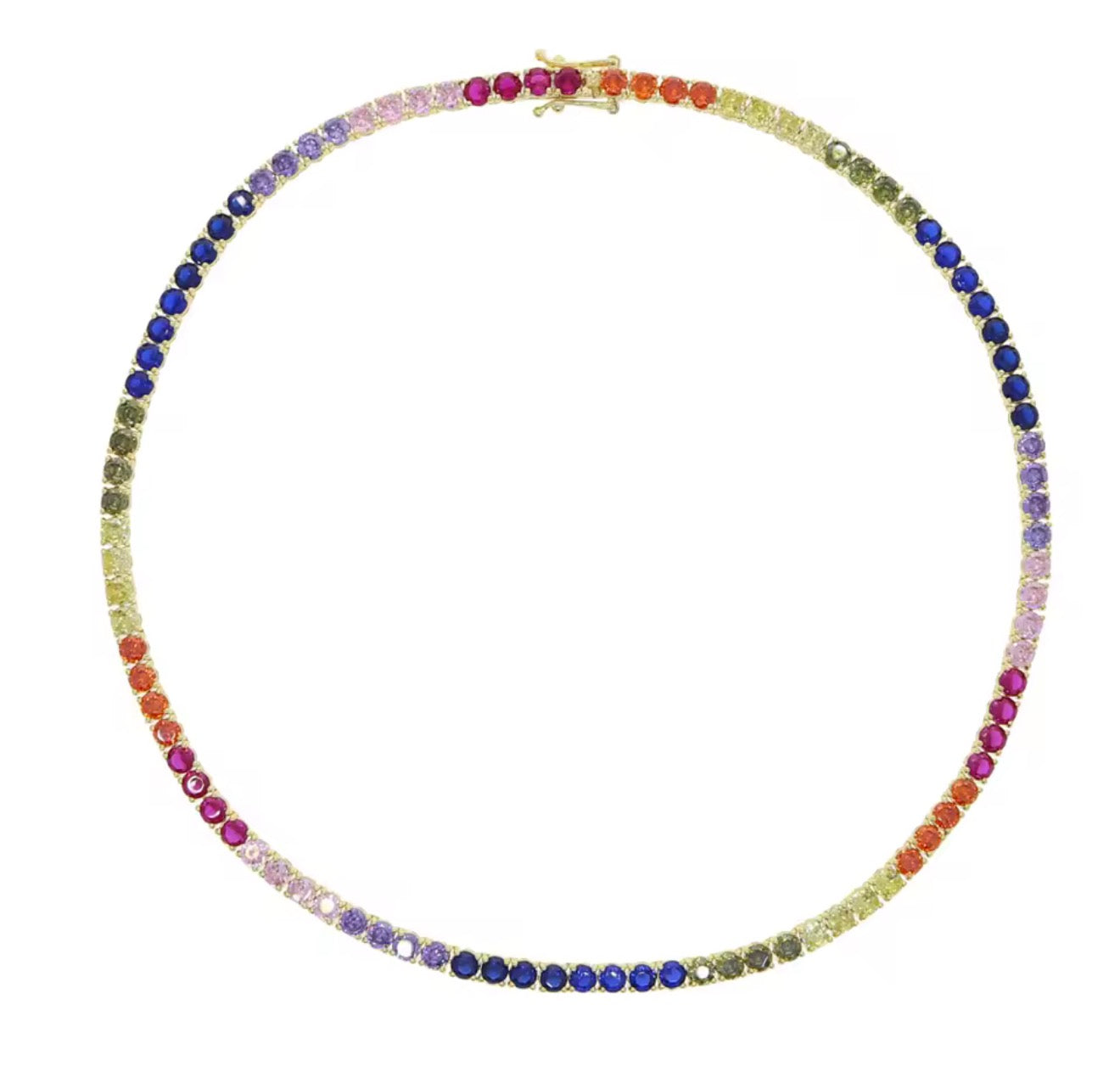 Rainbow Tennis Necklace