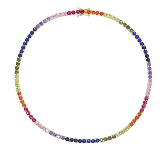 Rainbow Tennis Necklace