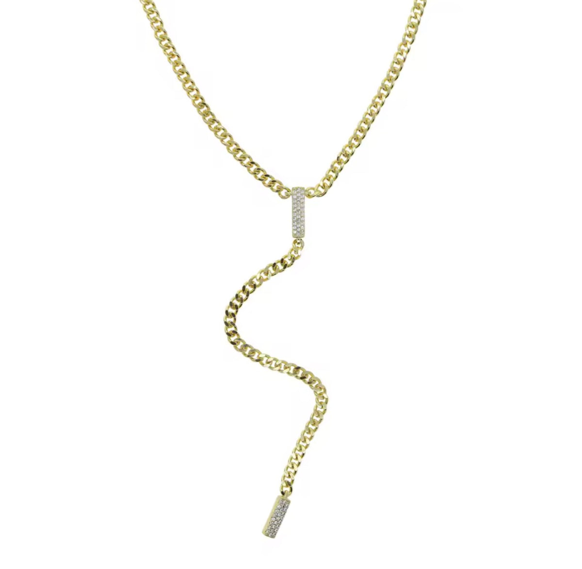 Chain Lariet Bar Necklace