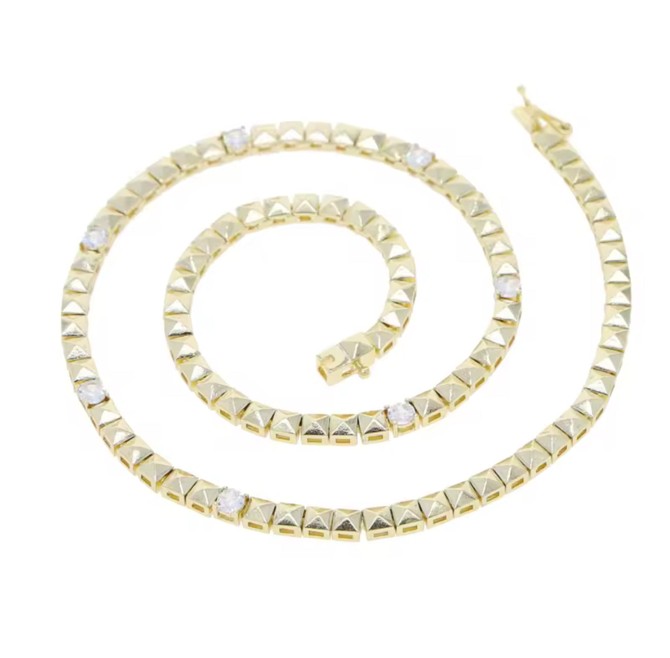 ClassicJewlz CZ Studded Bracelet & Necklace