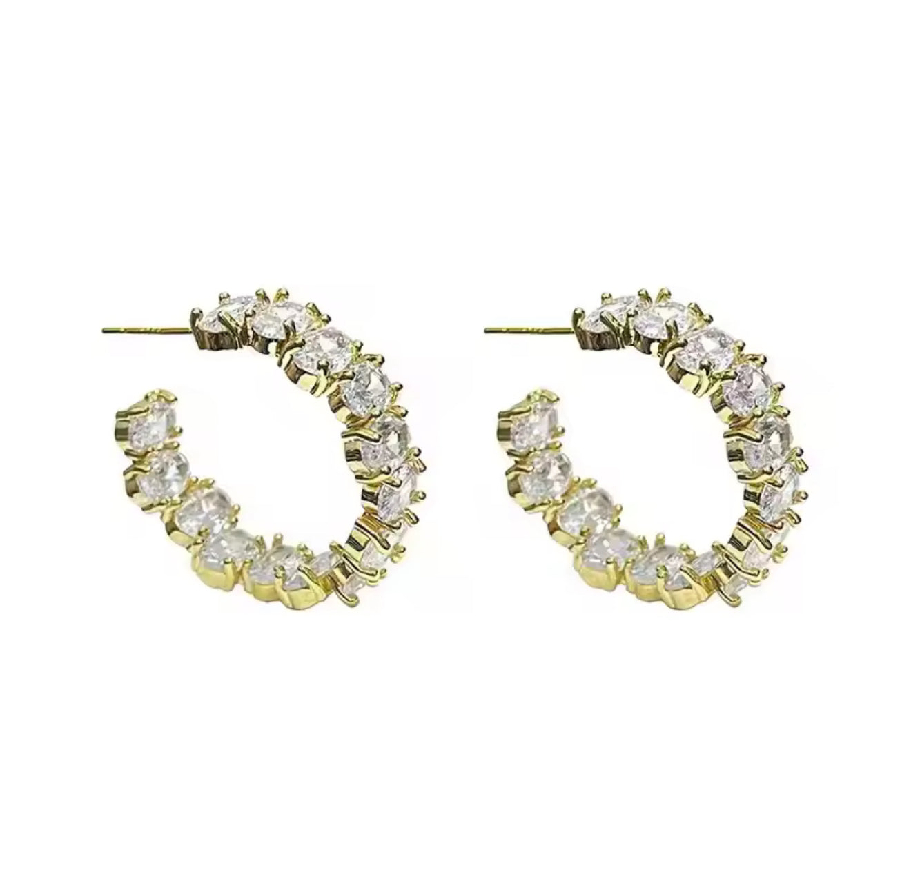Oval Crystalized Hoop Earring