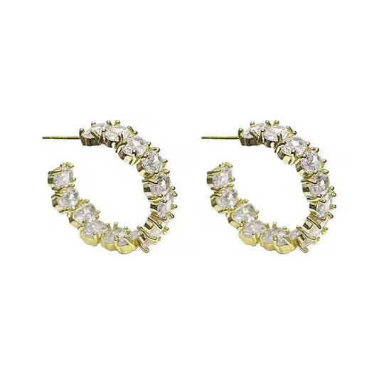 Oval Crystalized Hoop Earring