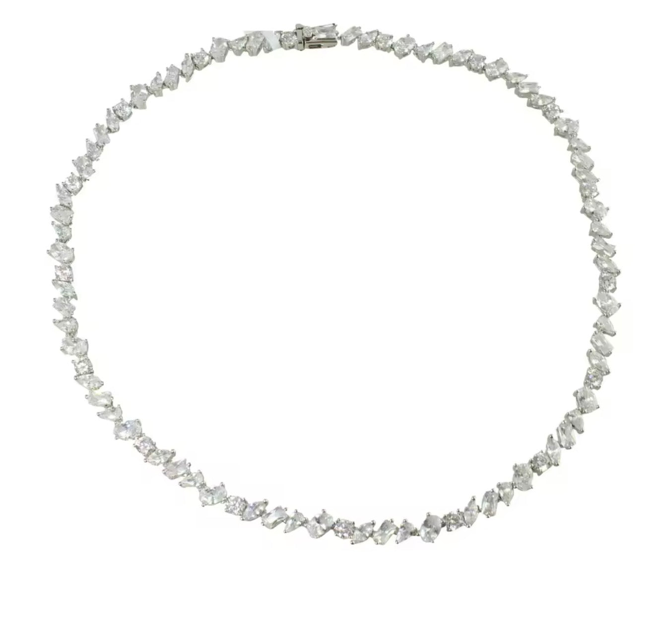 Mixed Shape Tennis Necklace