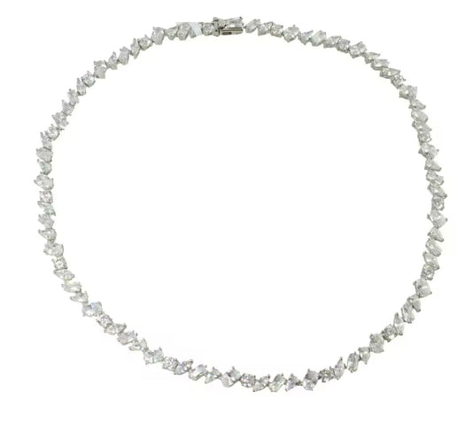 Mixed Shape Tennis Necklace