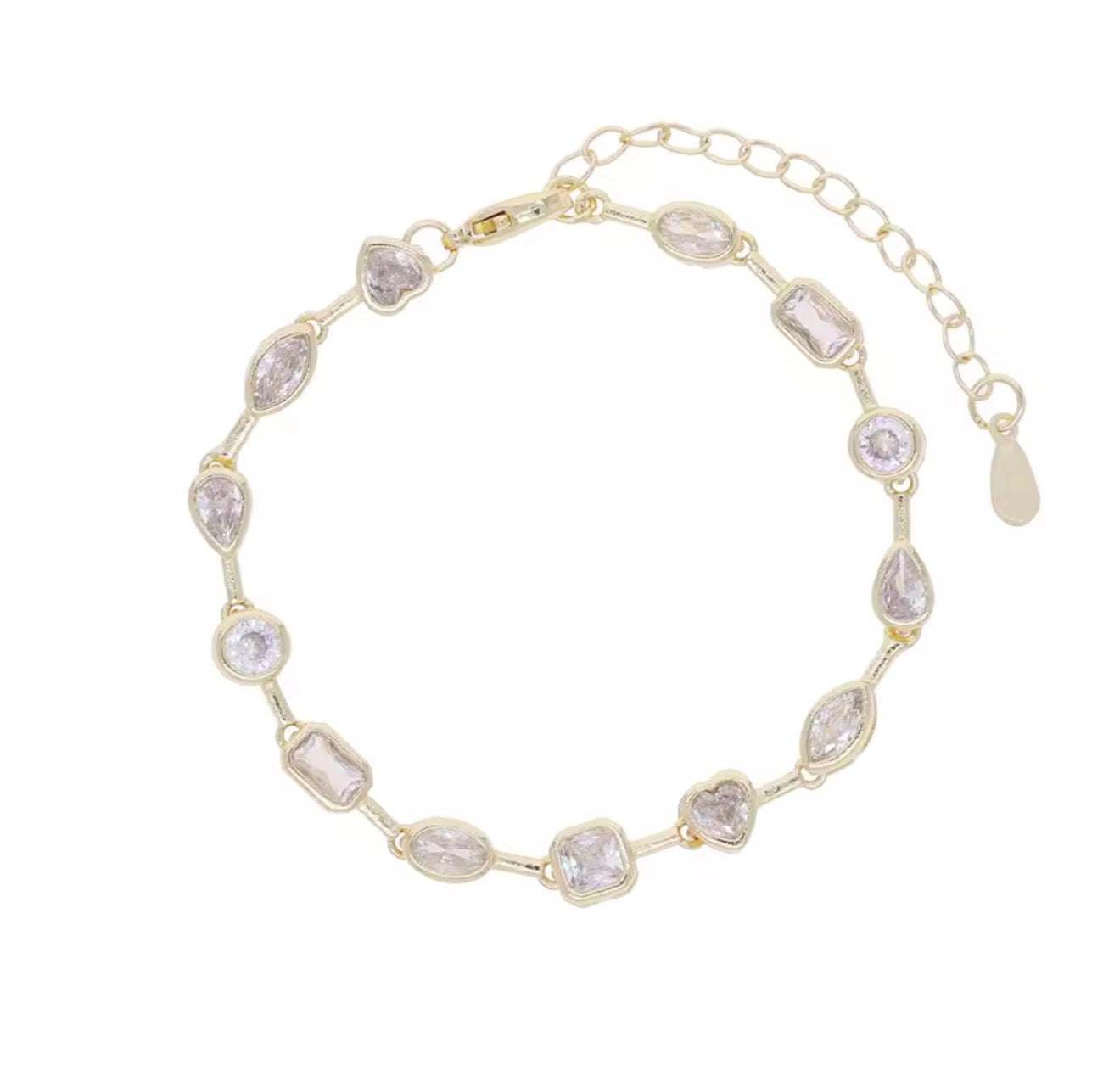 Chic Bezel Mixed Shape Bracelet