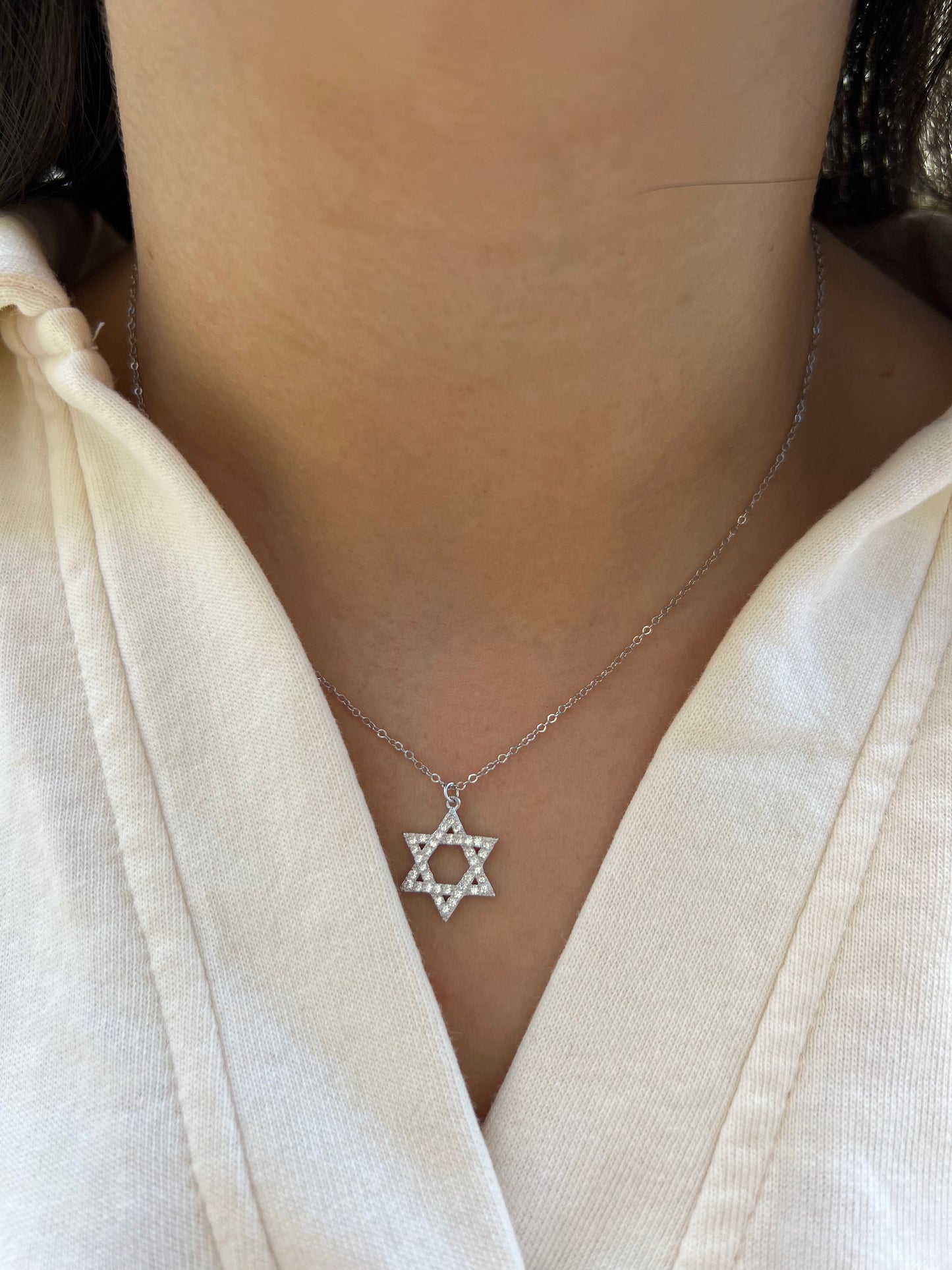 Cz Magen David Necklace