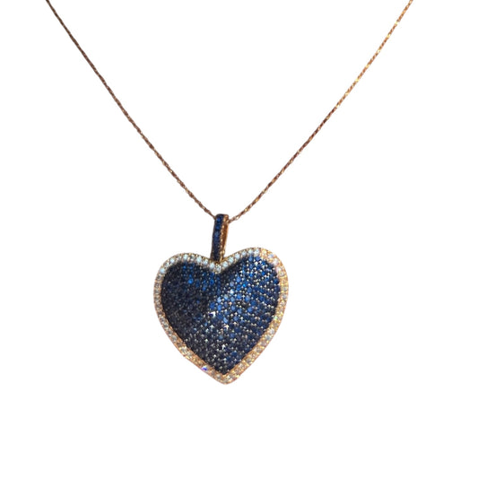 Color Pave x CZ Heart Necklace