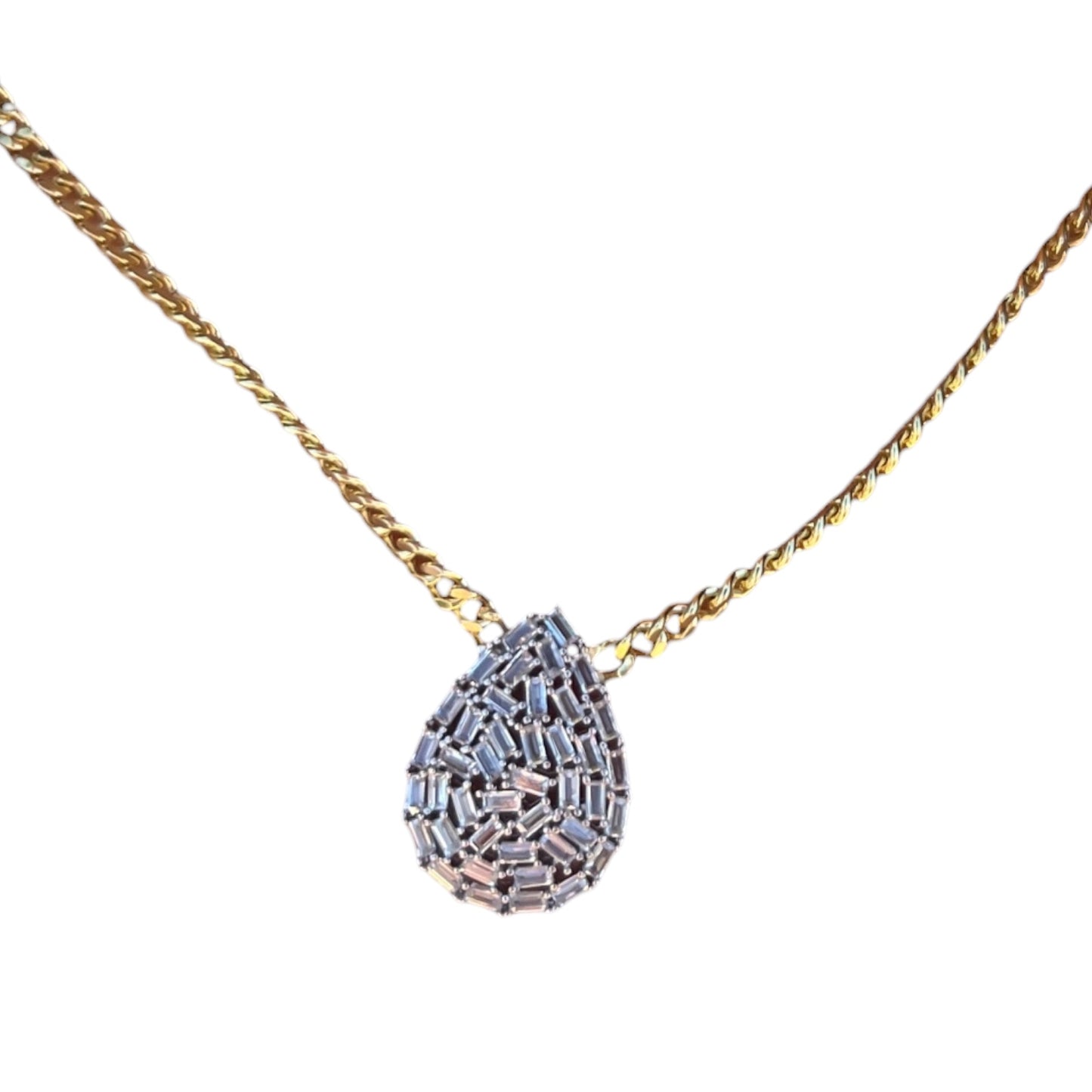 Cuban Drop CZ Necklace