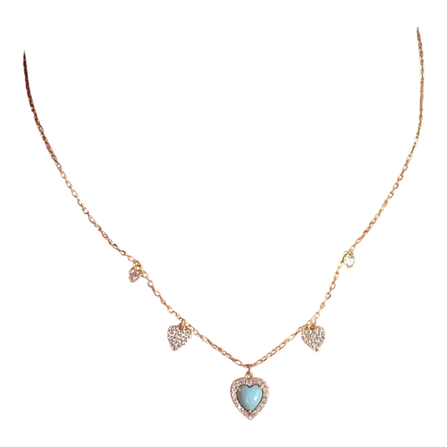 Turquoise Heart Charm Necklace
