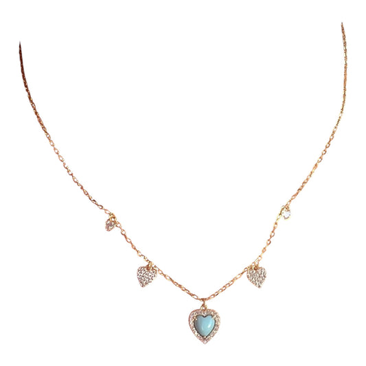Turquoise Heart Charm Necklace
