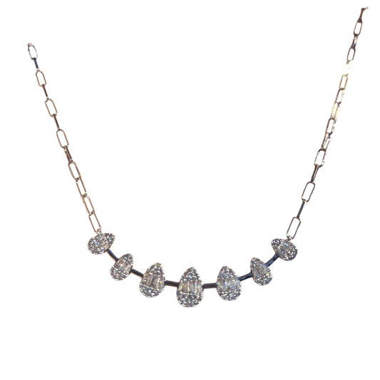 Shaped Emerald Cut Paper Clip Necklace